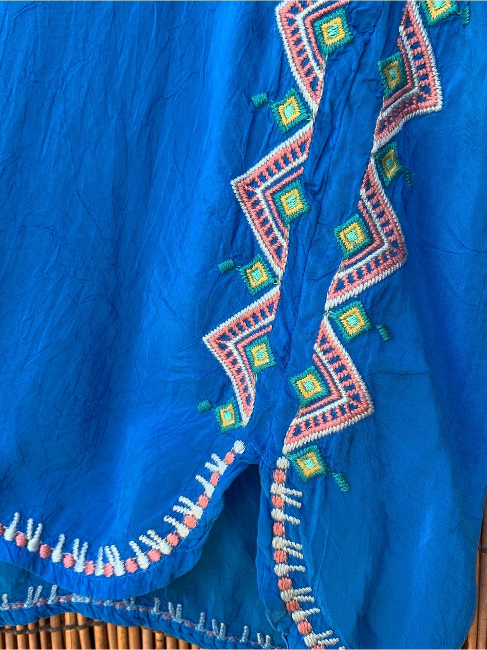 Johnny Was Blue  Embroidered Tunic Top/Blouse size PS - Picture 4 of 7